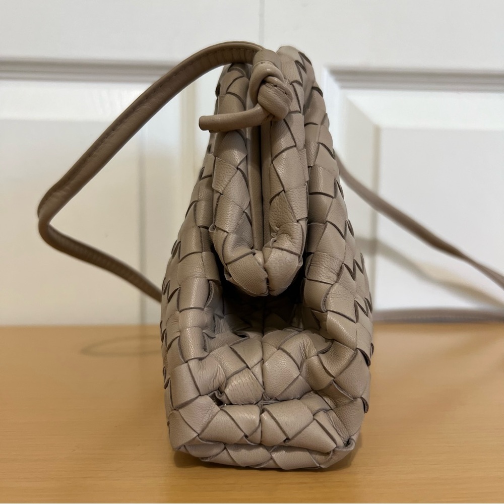 Quince Woven Leather Crossbody Bag in Taupe - Picture 7 of 16